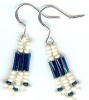 White and Montana Blue beaded earrings